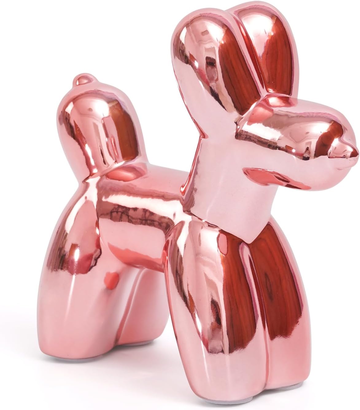Notakia Cute Ceramics Balloon Dog Statue Crafts Gold Living Room Desktop Decorations,Handmade Modern Small Ceramic Animal Statue Ornament Gold Home Decor Accents