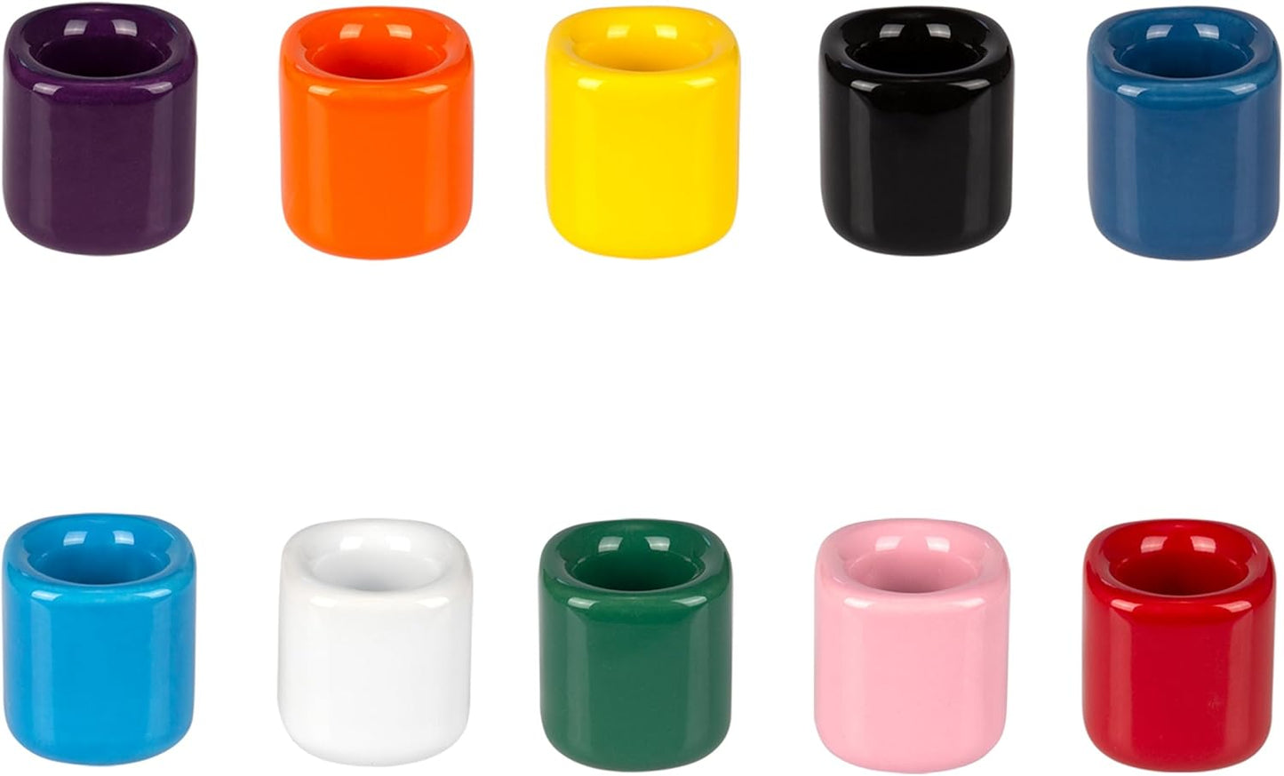 Mega Candles 5 pcs Black 1/2 Inch Diameter Ceramic Chime Ritual Spell Candle Holders, Great for Casting Chimes, Meditation, Rituals, Spells, Vigil, Witchcraft, Wiccan Supplies