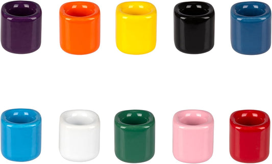 Mega Candles 5 pcs Black 1/2 Inch Diameter Ceramic Chime Ritual Spell Candle Holders, Great for Casting Chimes, Meditation, Rituals, Spells, Vigil, Witchcraft, Wiccan Supplies