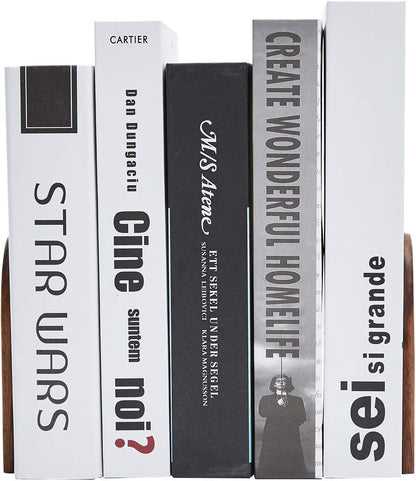 Pandapark Wood,Non-Skid Bookend for Shelves,Heavy Duty,Book Stand for CDs,1 Pair