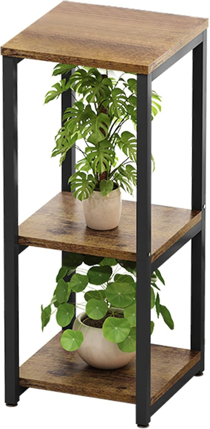 Plant Stand Indoor Corner Tall 2 Tier Metal Modern Flower Storage Plant Shelf Holder for Living Room Balcony Garden,Black (2 Tier-Black Round)