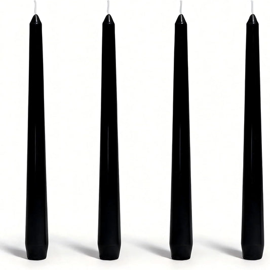 4 Pack White Taper Candles丨Taper Candles 10 Inch Dripless丨Unscented & Smokeless Candlesticks Bulk丨7-8 Hours Long Burning Tall Candles丨Ideal for Christmas Weddings Parties Dinner