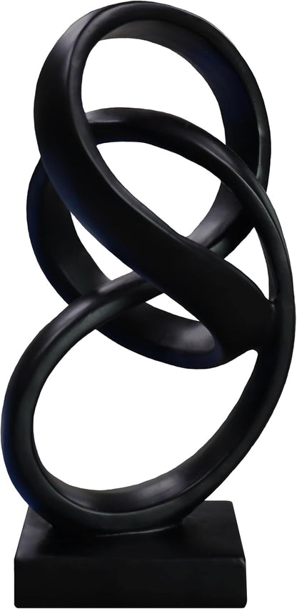 10" Modern Abstract Ribbon Decorative Sculpture, Knot Sculptures,Home Decor,Coffee Table Statues,Dining Living Room Desk Decor（White）