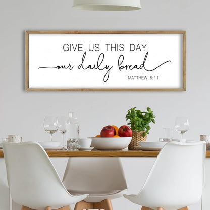 FZMHASLWW Gather Sign Wall Decor 32"×12" Large Wooden Framed for Dining Room Simple Home Kitchen Hanging Art (Wood)