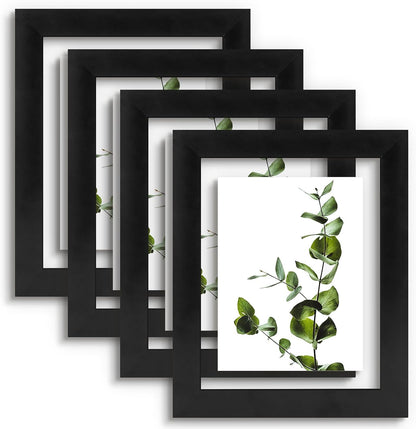 Golden State Art, 11X14 Floating Picture Frame, Black Wood Frame Display Any Size Photo Up To 11X14, Pressed Flower Frames with Hanging Hardware - Horizontal And Vertical Formats for Wall