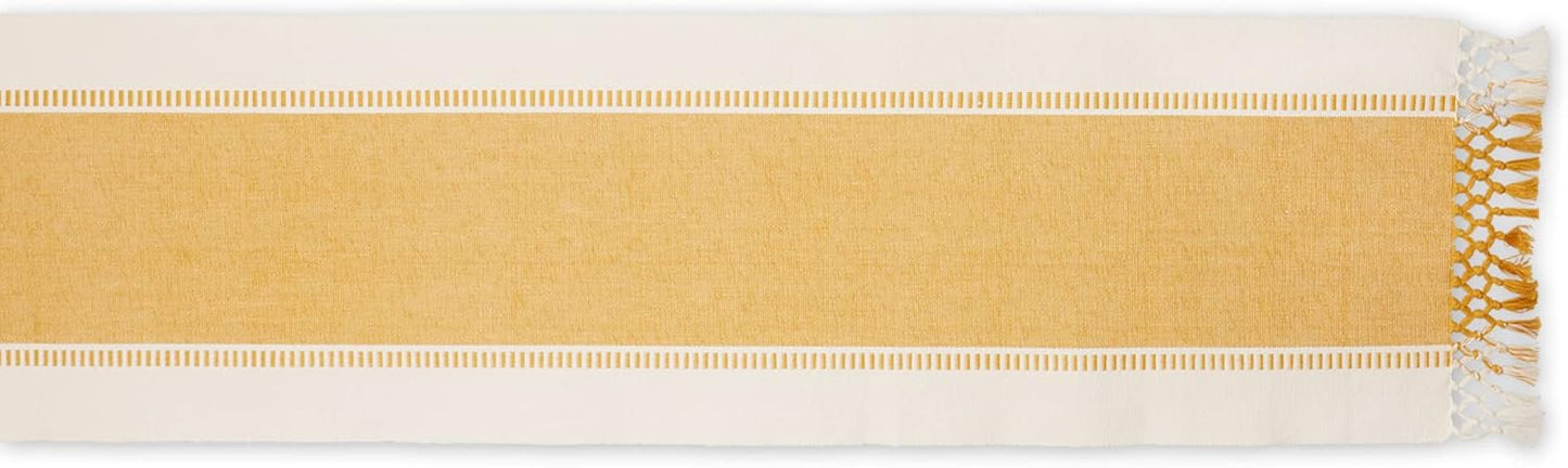 DII Dobby Stripe Woven Table Runner, 13x72-inch, French Blue