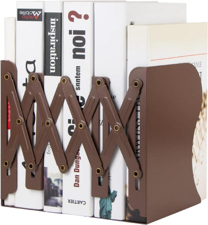 Aobopar Adjustable Book Ends, Metal Bookends for Heavy Books, Desk Book Holder for Shelves, Book Organizer for Desk, Suitable for Office, Home and School Use (Black)
