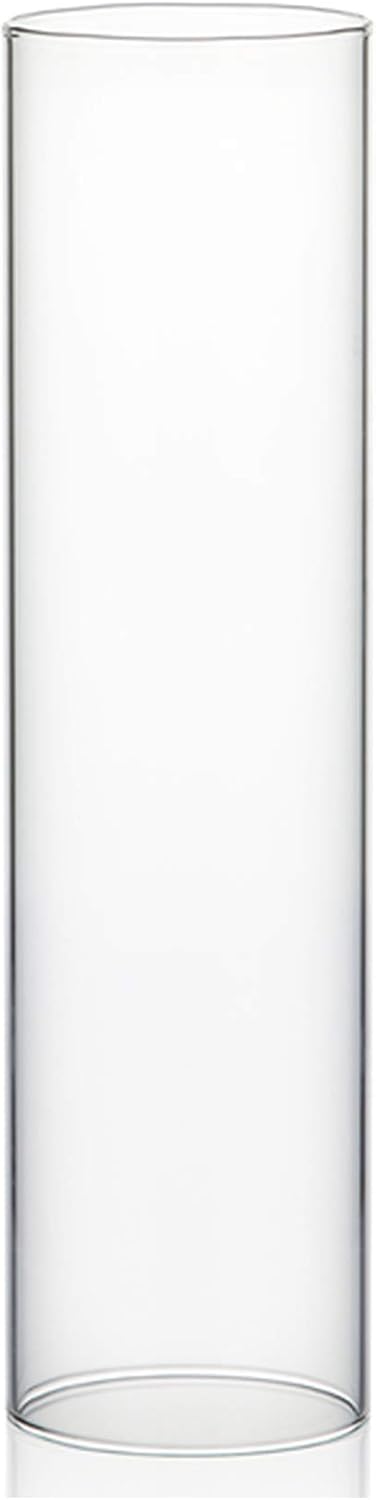 WGVI Hurricane Candle Holder Sleeve, Wide 4", Height 10", Clear Glass Cylinder Candleholder, Chimney Tube, Open Ended Candle Shade, 1 Piece - Colors A