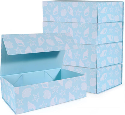 LFBOX Floral Gift Box with Magnetic Lids 13.8x8.3x4.4 in, Large Bridesmaid Proposal Boxes, Rectangle Wedding Decorative Storage Box 1 Pack