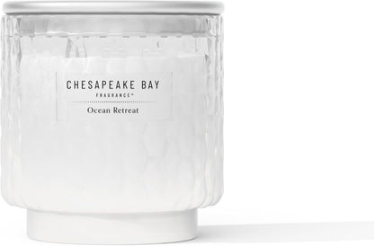 Chesapeake Bay, 11oz Marine Drift Scented Candle, Mood Evoking Fragrance, Textured Sea Glass-Inspired Jar, Premium Soy Blend Wax with Essential Oils, Coastal Fragrance for Home Décor or Gifting