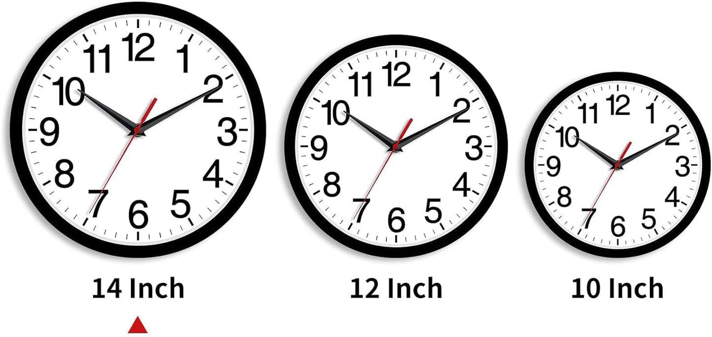 Rohioue Wall Clock Modern 8 Inch Battery Operated Silent Non Ticking Small Analog Clock for Living Room Office Home Bedroom Kitchen Bathroom(Black)