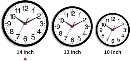 Rohioue Wall Clock Modern 8 Inch Battery Operated Silent Non Ticking Small Analog Clock for Living Room Office Home Bedroom Kitchen Bathroom(Black)