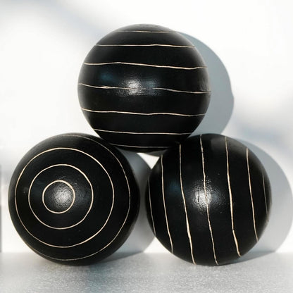 Set of 6 Decorative Orbs for Bowls and Vases - Circle Pattern - Resin Round Sphere Balls for Living, Dining Room Coffee Table Centerpiece Home Decor