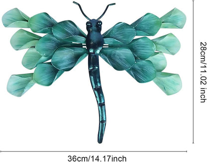 LIFFY Metal Dragonfly Wall Decor Handmade - Outdoor Metal Wall Art Decor for Patio Garden Fence Living Room, Bedroom, Dragonfly Gifts