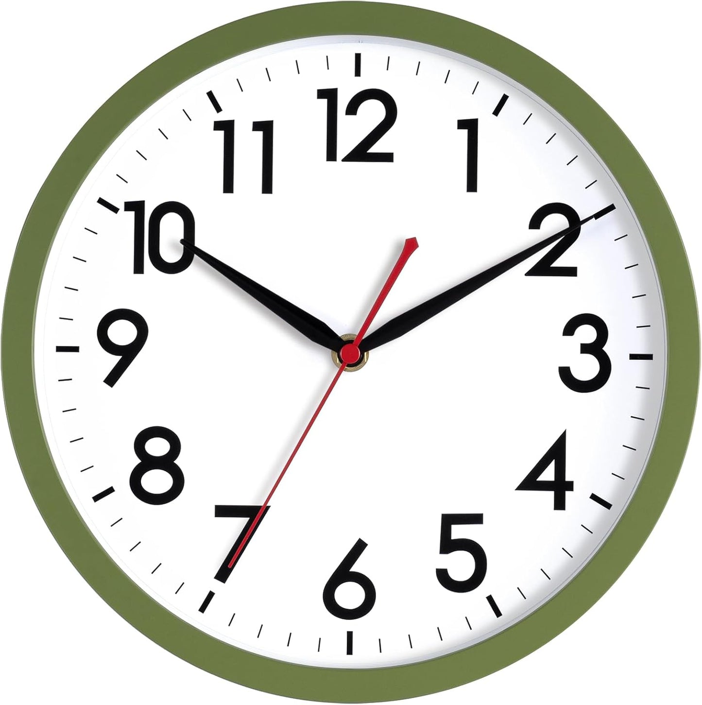 AKCISOT Wall Clock, Modern Small Wall Clocks Battery Operated 8 Inch, Silent Non-Ticking Analog Classic for Office, Home, Bathroom, Kitchen, Bedroom, School(Black)