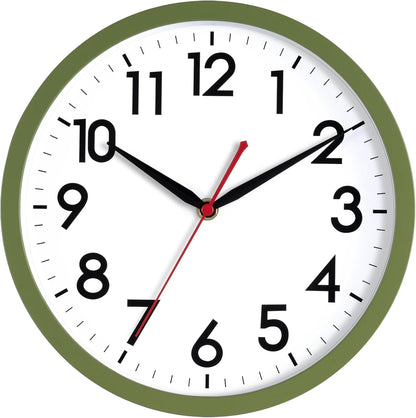 AKCISOT Wall Clock, Modern Small Wall Clocks Battery Operated 8 Inch, Silent Non-Ticking Analog Classic for Office, Home, Bathroom, Kitchen, Bedroom, School(Black)