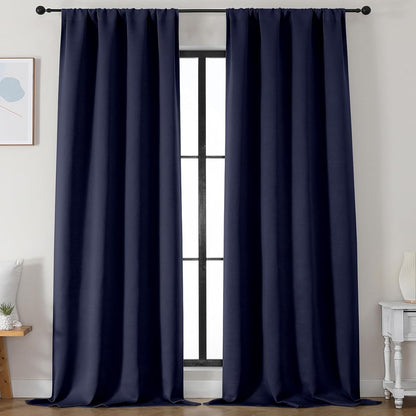 Simplebrand Ava Sage Green Blackout Curtains for Bedroom 63 Inch Length 2 Panels Set, Solid Thermal Insulated Energy Saving Rod Pocket Window Treatment Curtains Blackout Drapes, W40 x L63 Inch, Sage - Colors B