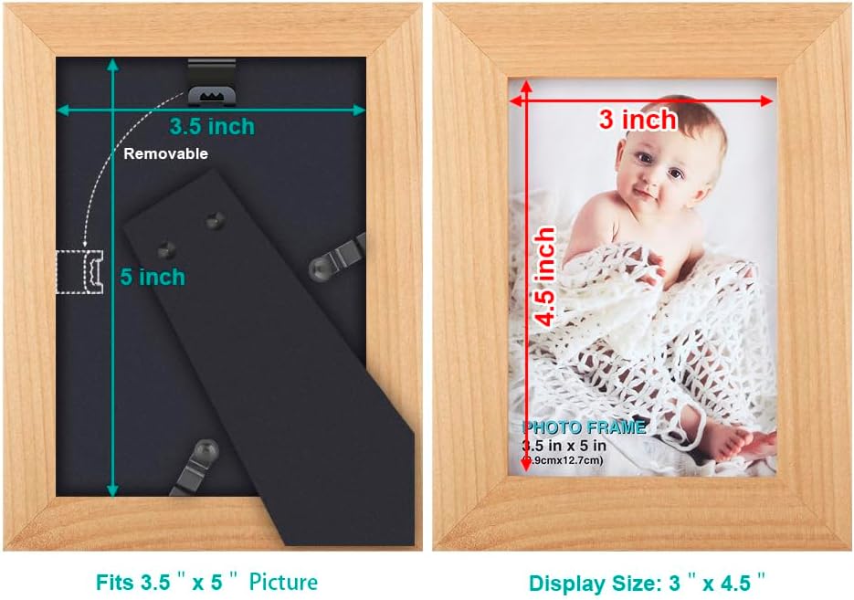 RPJC 5x7 Picture Frames Made of Solid Wood High Definition Glass for Table Top Display and Wall Mounting Photo Frame Black
