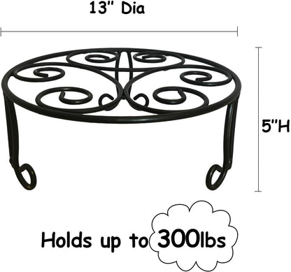 Midcentury Modern Metal Potted Plant Stand 18.7 inches Tall Flower Pot Holder Large Rustproof Iron Garden Container Heavy Duty Rack for Planter,Black (18.7 inches Tall Black)