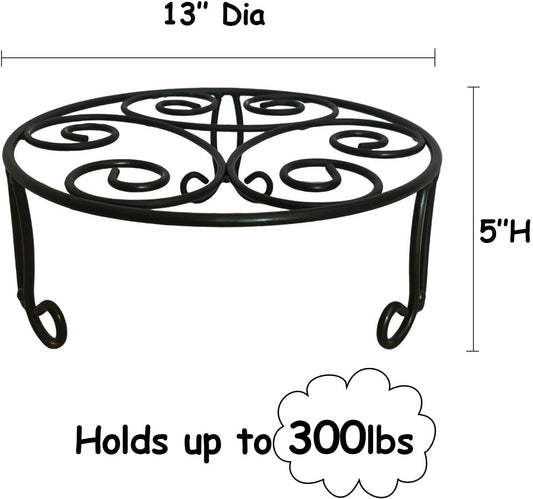 Midcentury Modern Metal Potted Plant Stand 18.7 inches Tall Flower Pot Holder Large Rustproof Iron Garden Container Heavy Duty Rack for Planter,Black (18.7 inches Tall Black)