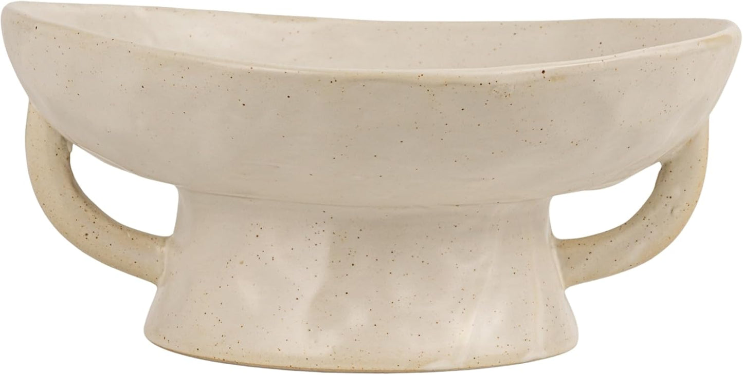 Creative Co-Op Stoneware Bowl w Reactive Glaze, White