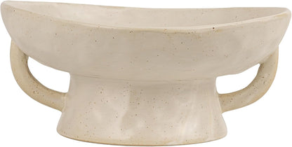 Creative Co-Op Stoneware Bowl w Reactive Glaze, White