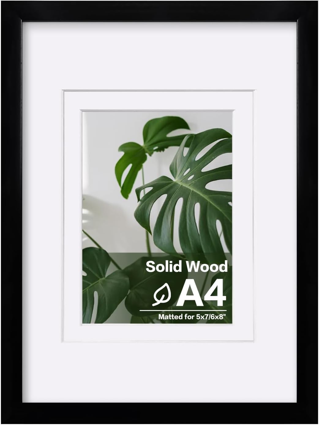Egofine 12x16 Picture Frame Black, Covered by Plexiglass Made of Solid Wood, Display Pictures 9x12 and 11x14 with Mat or 12x16 Without Mat, for Wall Mounting Photo Frame - Colors B