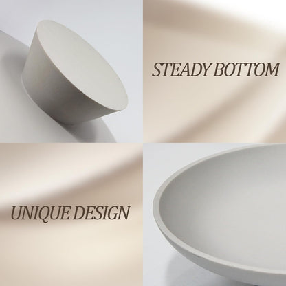 YMXYJM Modern Resin Pedestal Decorative Bowl, Large Fruit Bowl for Kitchen Counter, Stylish Key Bowl for Entryway Table, Beige