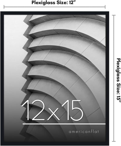 Americanflat 24x36 Poster Frame with Polished Plexiglass - Streamline Collection - Thin Border Picture Frame for Wall Display - Hanging Hardware Included - Black - Colors C