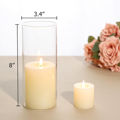 SUPMIND 12Pcs Glass Cylinder Vase for Centerpieces 5 Inch Clear Flower Vases Bulk, Glass Hurricane Candle Holder Small Floral Vases for Table, Floating Candle Vase for Wedding Home Décor