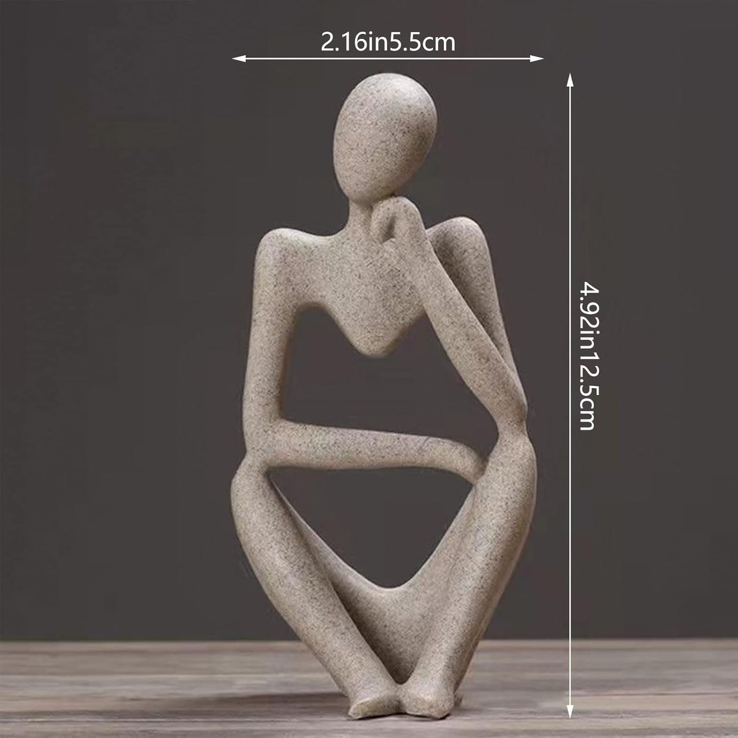 Thinker Statues And Sculptures, Sandstone Resin Thinker Statue Ornaments, Abstract Style Sculptures, Housewarming Gifts, Housewarming Decorations, Living Room Dining Desk Decorations (Right, Small)