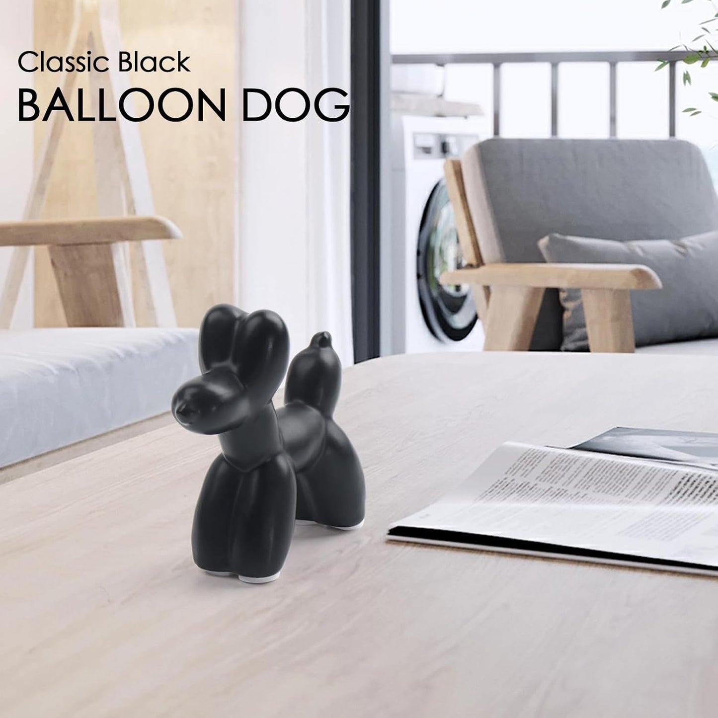 Notakia Cute Ceramics Balloon Dog Statue Crafts Gold Living Room Desktop Decorations,Handmade Modern Small Ceramic Animal Statue Ornament Gold Home Decor Accents