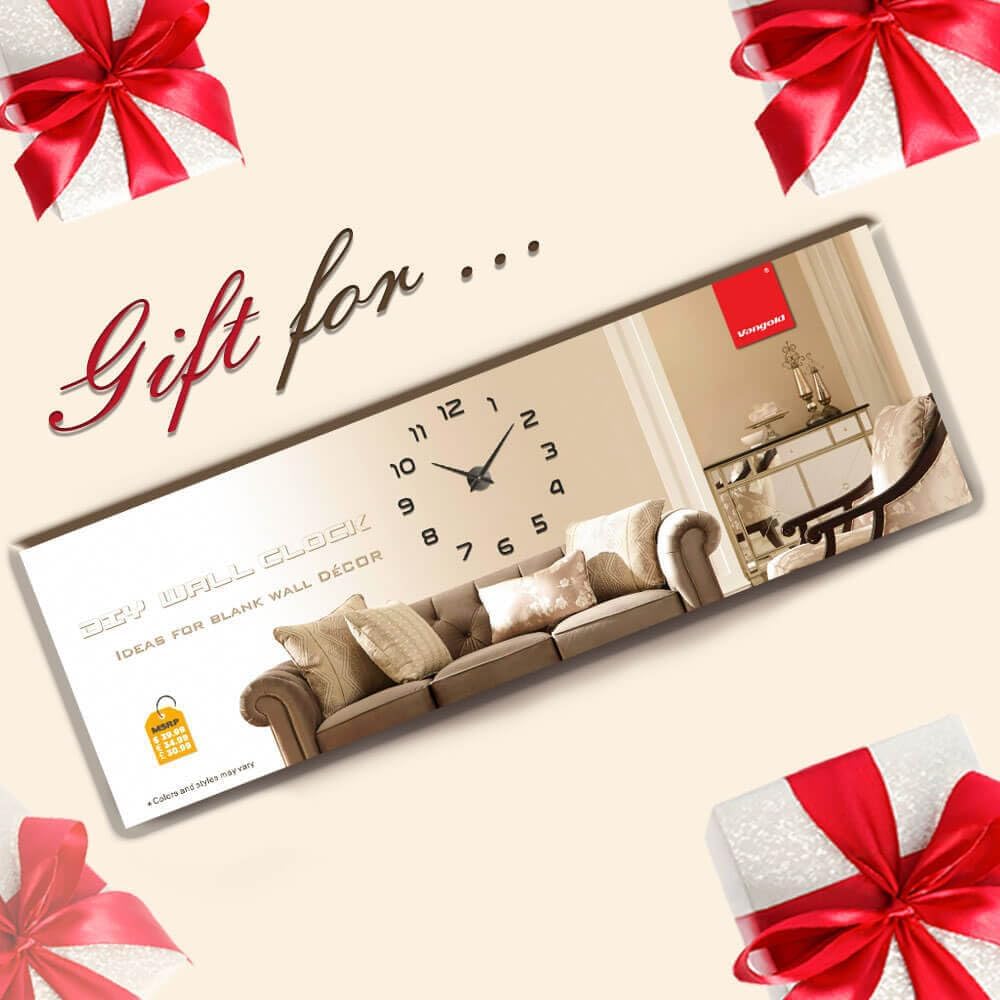 VANGOLD Large Wall Clocks for Living Room Decor, Decorative Wall Clocks Battery Operated (Black Wall Decor)