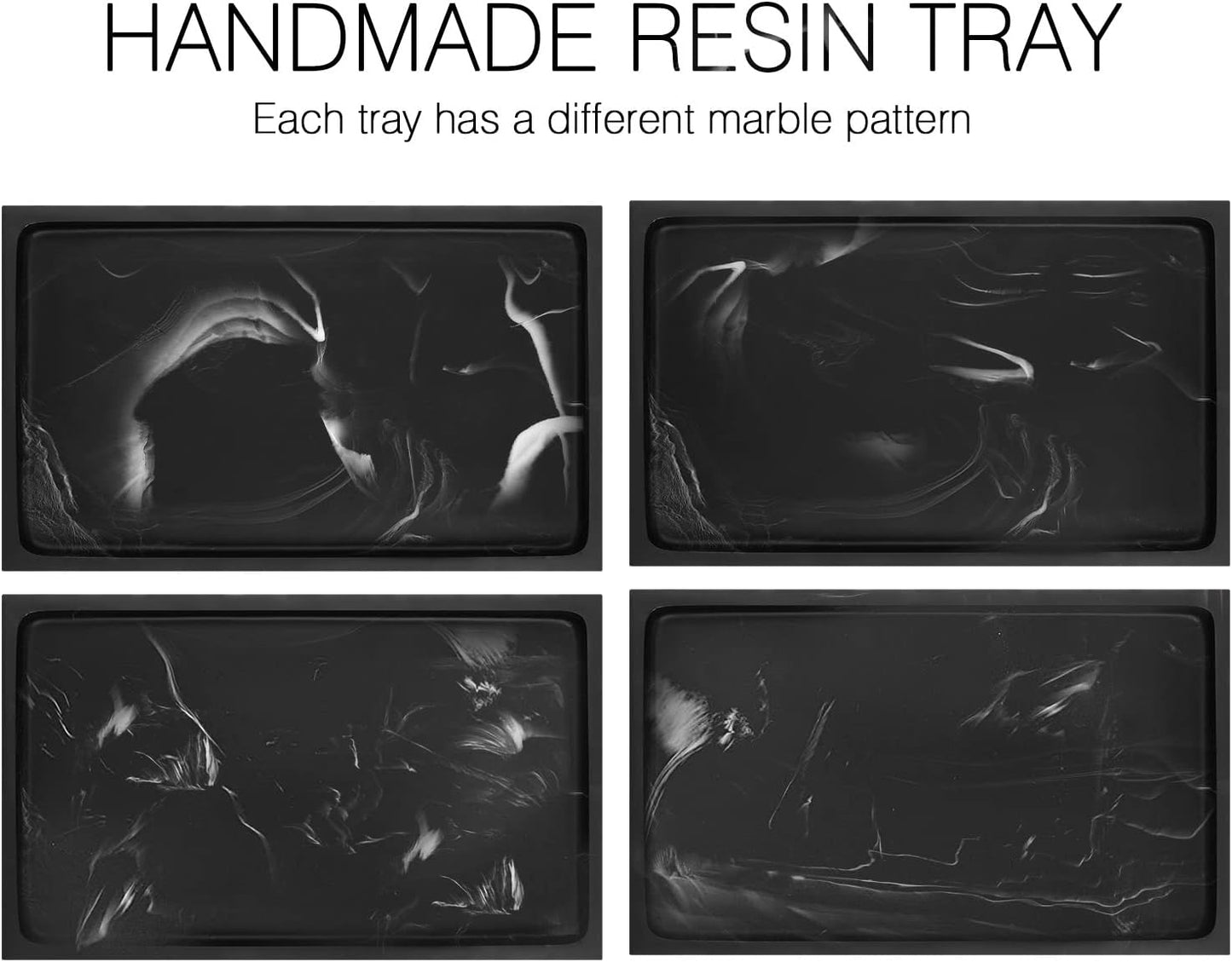 Luxspire Bathroom Vanity Tray, 8 x 4 inch Resin Kitchen Sink Tray for Soap Dispenser Bathroom Countertop Organizer Plate Holder for Perfume Soap Towel Bathroom Accessories, Mini, White Marble