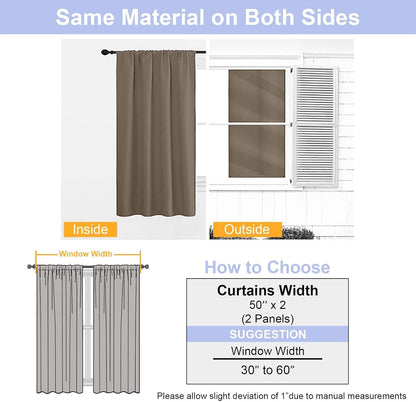Simplebrand Ava Sage Green Blackout Curtains for Bedroom 63 Inch Length 2 Panels Set, Solid Thermal Insulated Energy Saving Rod Pocket Window Treatment Curtains Blackout Drapes, W40 x L63 Inch, Sage - Colors B