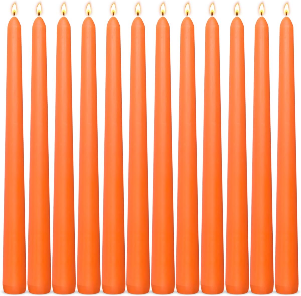12-Pack Olive Green Taper Candles, 10 Inch Unscented Dripless Candlesticks, Long-Lasting Burn Time of 7-8 Hours, Perfect for Christmas Home Décor Spring and St. Patrick's Day