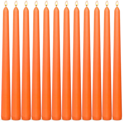 12-Pack Olive Green Taper Candles, 10 Inch Unscented Dripless Candlesticks, Long-Lasting Burn Time of 7-8 Hours, Perfect for Christmas Home Décor Spring and St. Patrick's Day