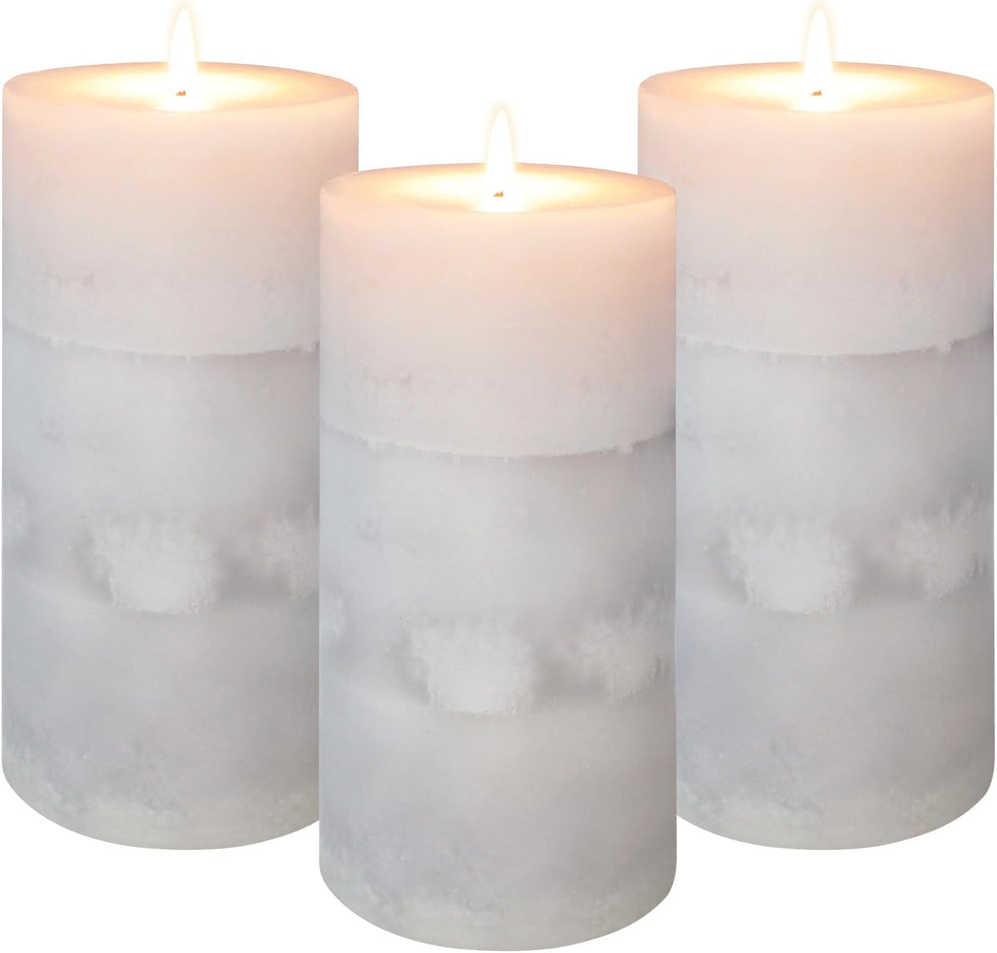 Pillar Candles Vanilla Cupcake Scented Immeiscent Aromatherapy Candle 50+ Hours Clean Burning Long Lasting Mottled Layered Candles for Home Scented SPA Restaurant Set of 3