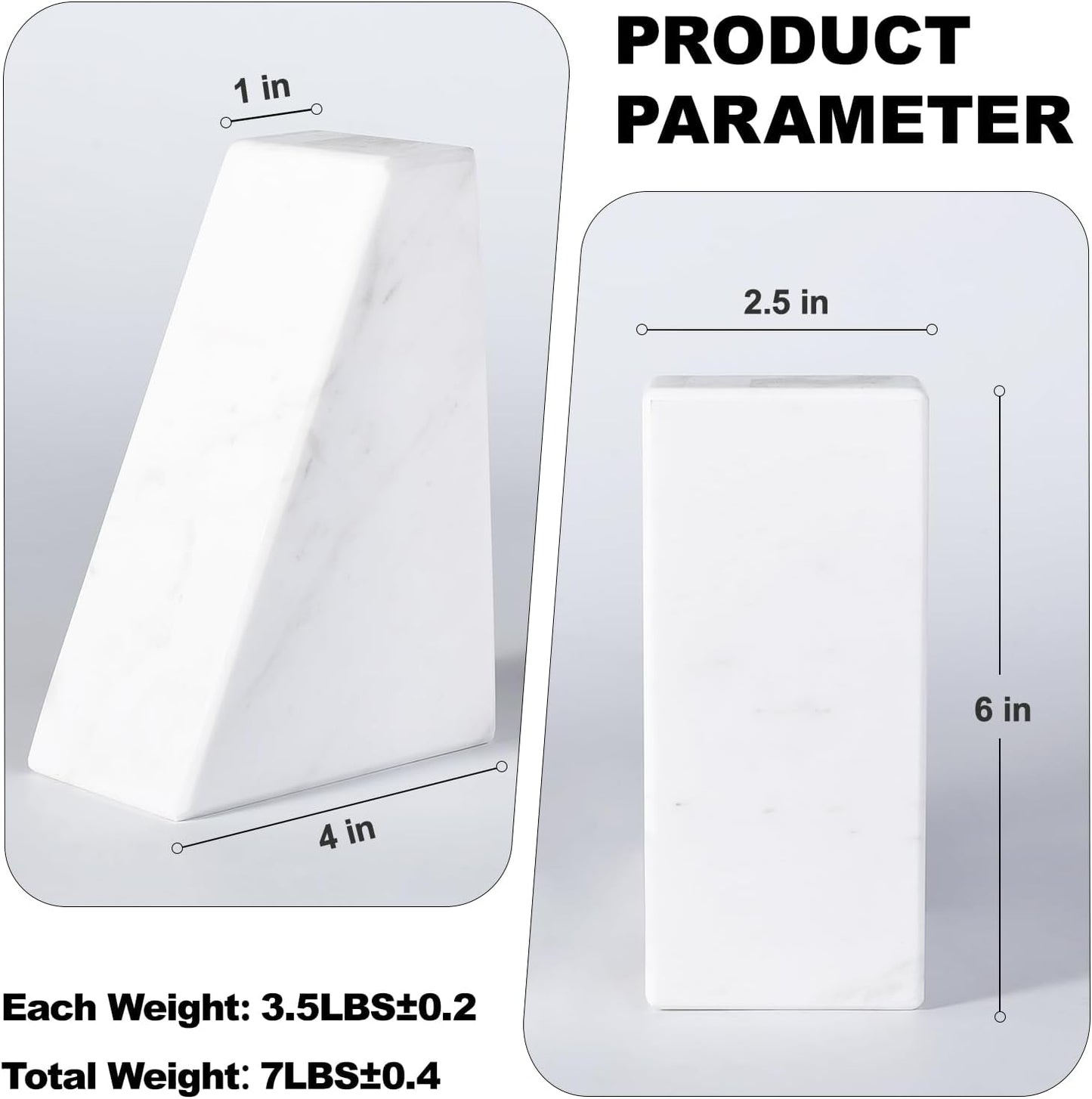 Karibiber Travertine Bookends for Heavy Books, Marble Decorative Bookends for Shelves, Heavy-Duty Stone Book Ends for Hardback Book & Cookbooks, Unique Book Stopper & Holder, Travertino Italy