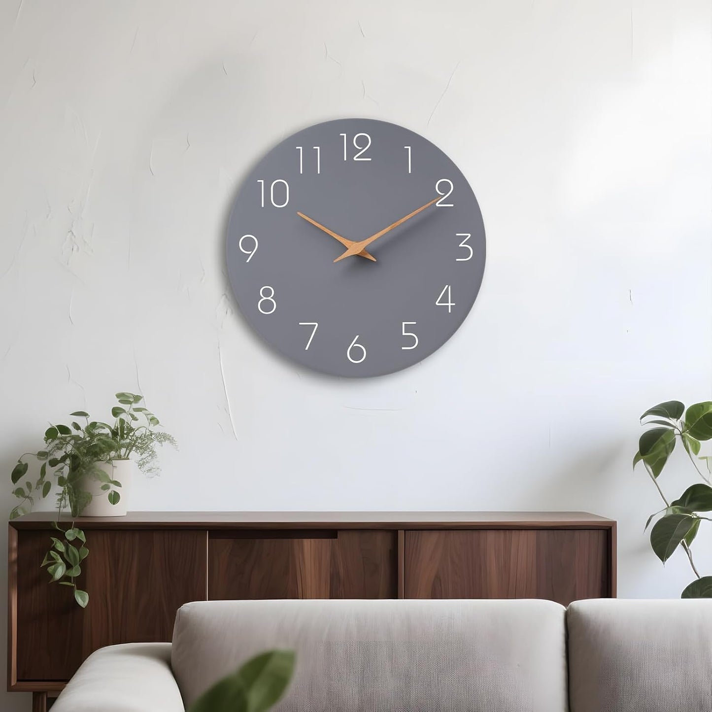 Mosewa Wall Clock 8 Inch Black Battery Operated Silent Non Ticking Simple Minimalist Rose Gold Numbers Decorative for Bedroom Living Room Kitchen Home Bathroom Office