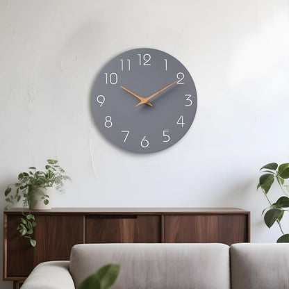 Mosewa Wall Clock 8 Inch Black Battery Operated Silent Non Ticking Simple Minimalist Rose Gold Numbers Decorative for Bedroom Living Room Kitchen Home Bathroom Office