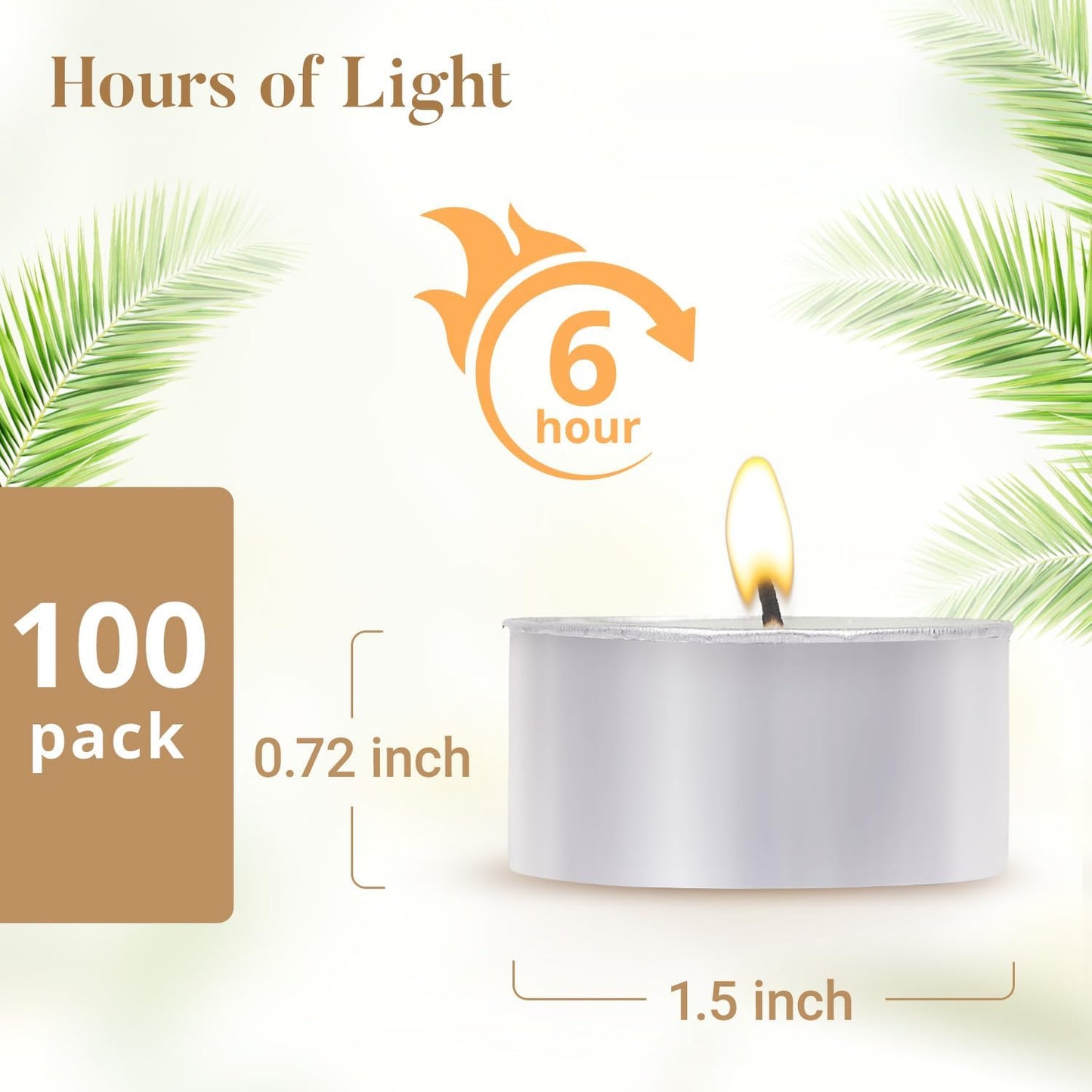 Unscented Tea Lights Candles 200 Pack,6 Hours Long Burning White Tea Candles Bulk,Non-Paraffin, Clean Burn, Smokeless, Palm Tealight Candles for Wedding,Centerpiece,Christmas Lights,Home Dceor