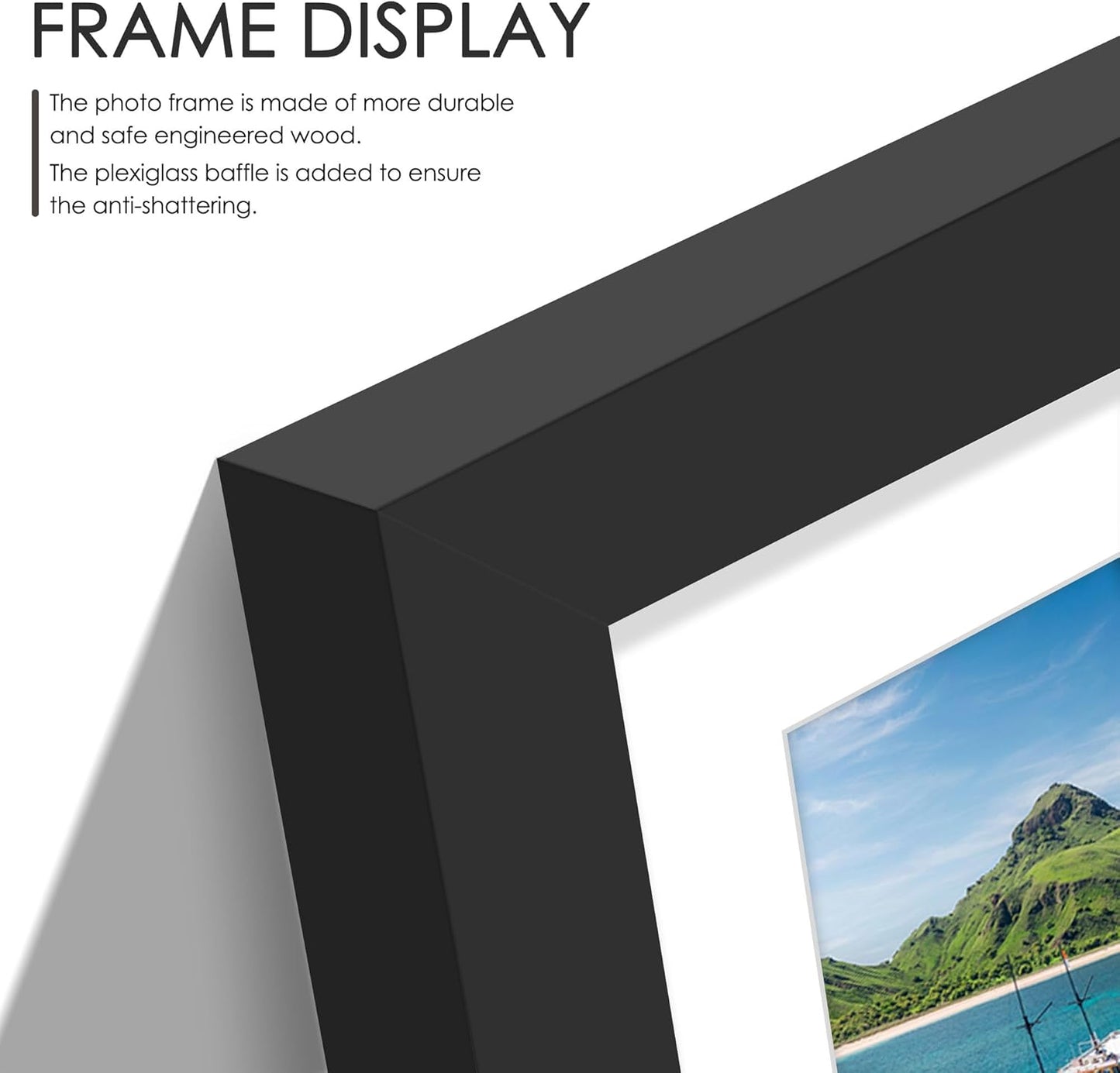 DUENPY 14x26 Collage Picture Frame 4x6 Collage Picture Frame Displays Twelve 4x6 inch Photos Available Horizontal Wall Mounting Display and Vertical Black - Colors B