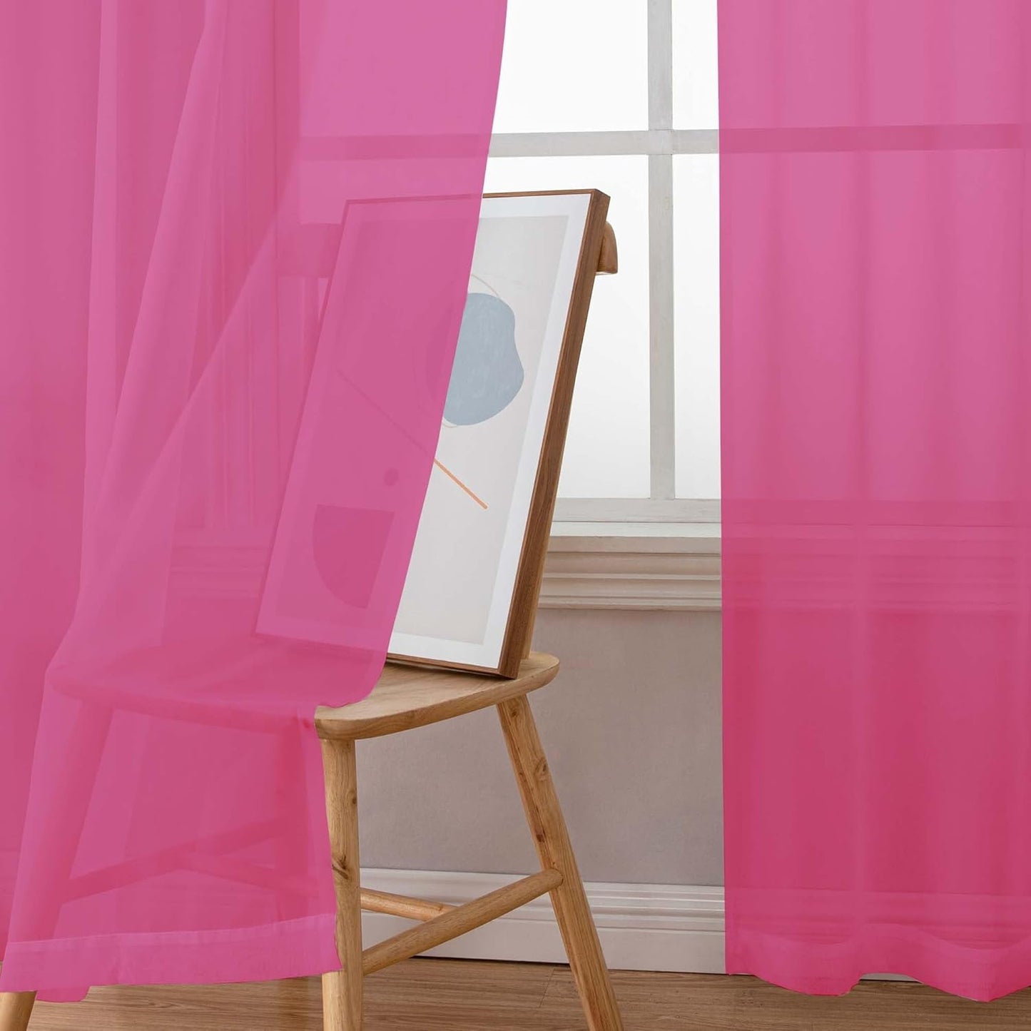 Chyhomenyc Sheer White Valances for Windows 2 Pack, Small Window Curtains for Living Room Bathroom Cafe Laundry Basement, Modern Top Dual Rod Pocket Voile Curtain, 42W x 14L inches, White - Colors A