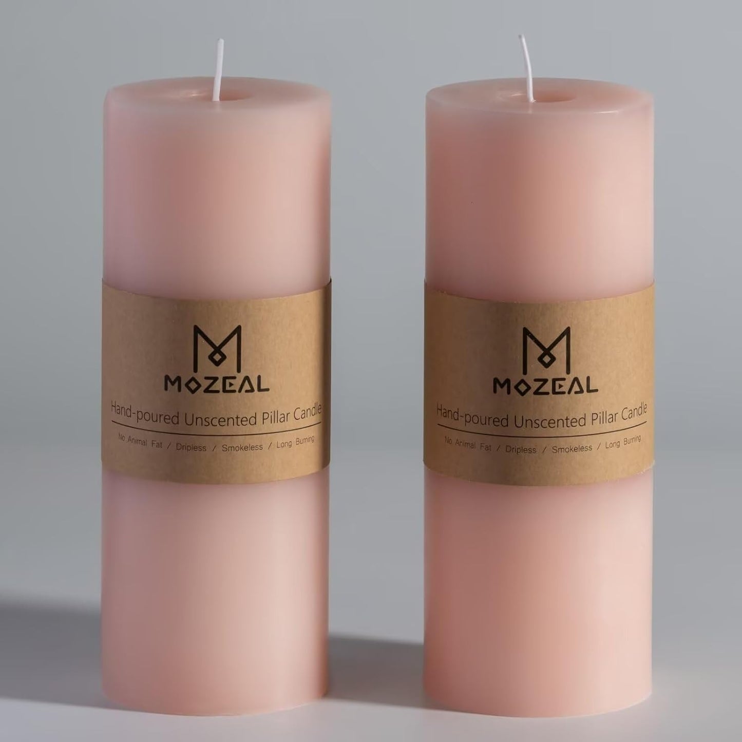 MOZEAL 3" x 4" Hand-Poured Unscented Candle,Dripless Pillar Candle Set of 3,Long Clean Burning,Approx 72 Hours Burn Time,Rustic Country Style,Wedding,Dinner,Christmas and Home Decor,White