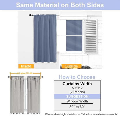 Simplebrand Ava Sage Green Blackout Curtains for Bedroom 63 Inch Length 2 Panels Set, Solid Thermal Insulated Energy Saving Rod Pocket Window Treatment Curtains Blackout Drapes, W40 x L63 Inch, Sage - Colors A
