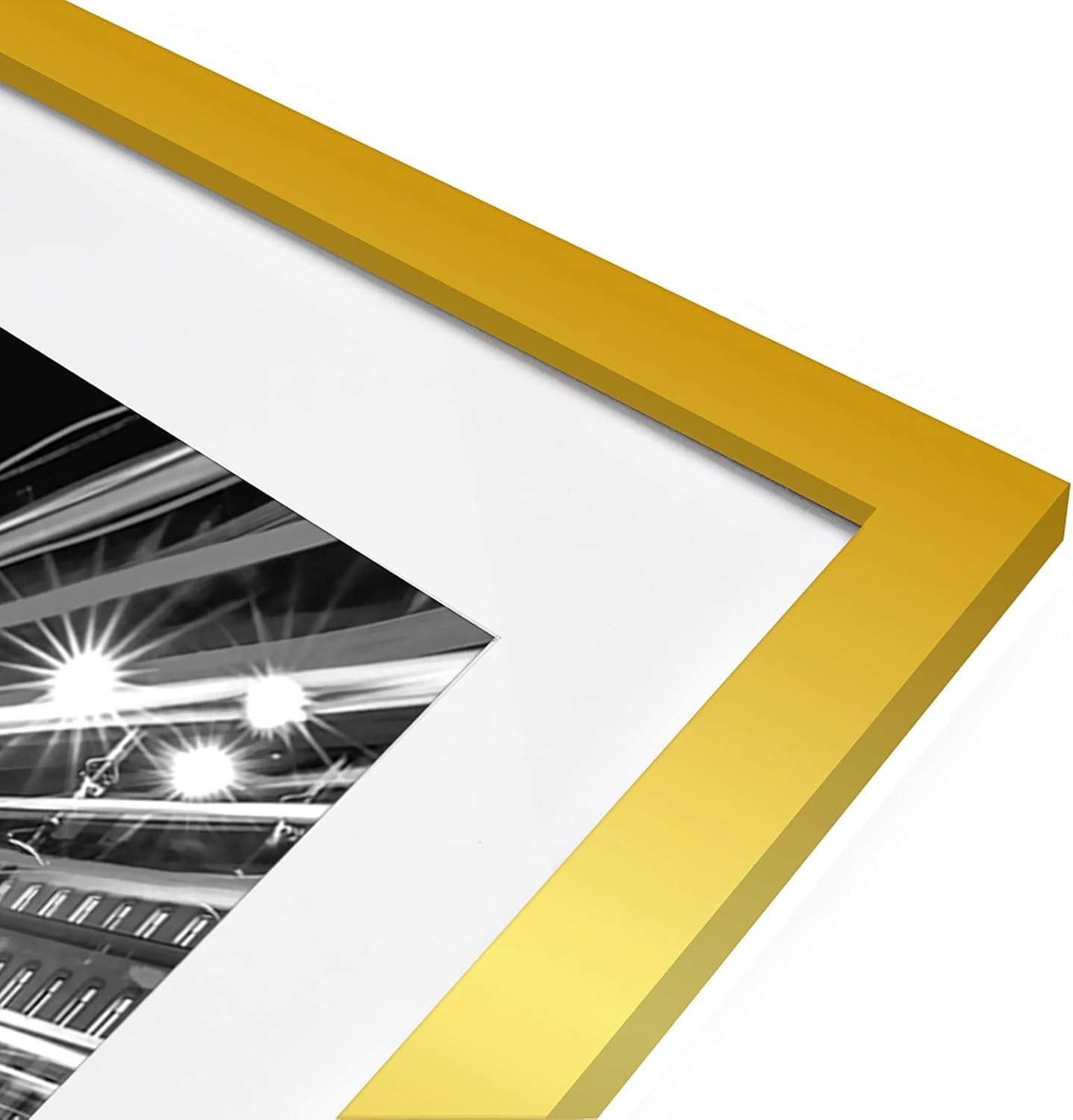 Americanflat 8x10 Picture Frame with Shatter-Resistant Glass - Use as 5x7 Frame with Mat or Display 8x10 Photo Without Mat - Signature Collection - Picture Frames for Tabletop and Wall Display - Black