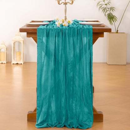 Socomi 3pcs Sage Green Cheesecloth Table Runner Summer Boho Rustic Gauze 120 inch 10FT Cheese Cloth Sheer Runner for Wedding Party Baby Shower Home Decor Holiday Decorations