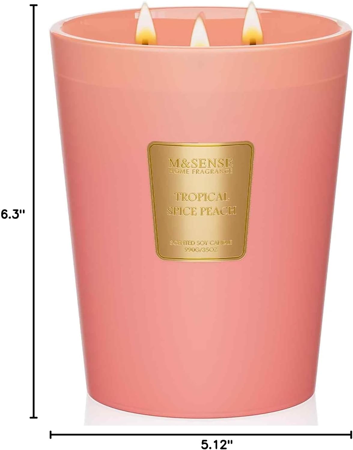 M&SENSE Jasmine Candles Highly Scented 3 Wick 35oz 150 Hours Burn Extra Large Jar Candles for Women, Natural Soy Wax Aromatherapy Candle for Stress Relief, Meditation, Yoga, Spa - Colors B