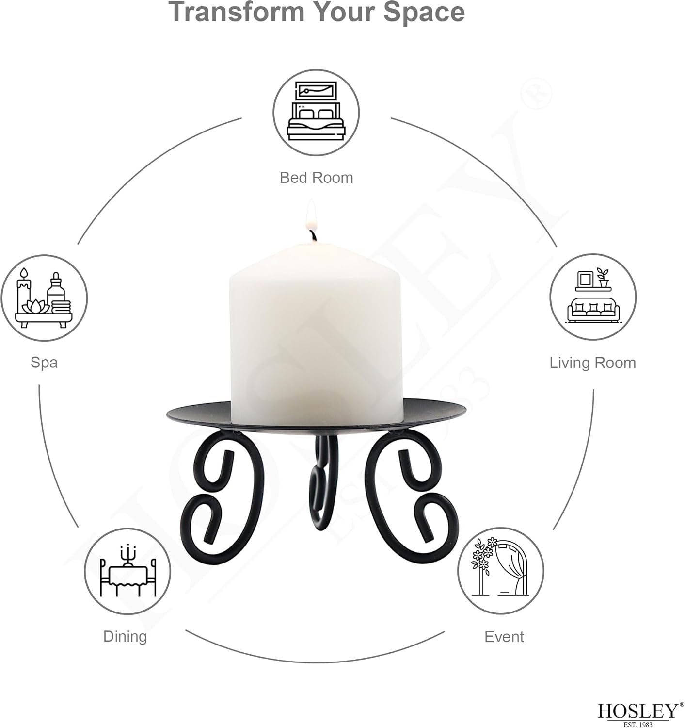 Hosley 2x3 High Pillar Candles, Set of 6. White, Unscented. Bulk Buy. Ideal for Wedding, Emergency Lanterns, Spa, Aromatherapy, Party, Reiki, Candle Gardens O4